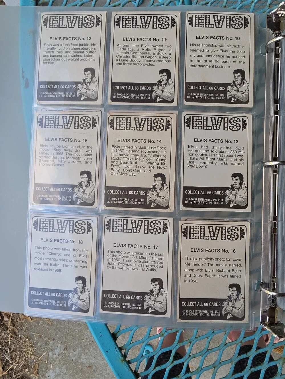 Elvis Trading Card Set 1978 Complete 66 Cards Boxcar Enterprises In Sleeves Vtg